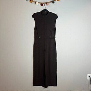 🔆 Sisley brown mock neck sleeveless maxi dress